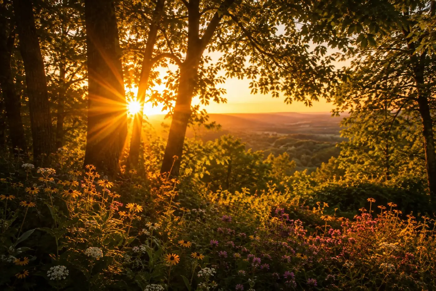 Sunrise over a quiet landscape